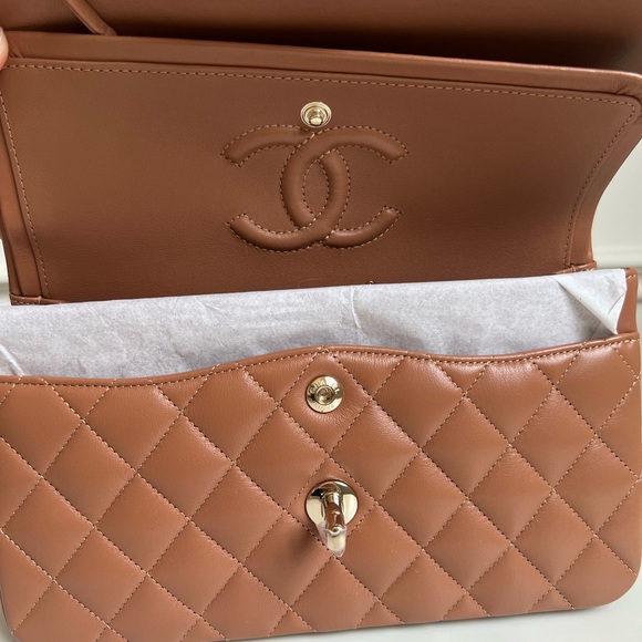 —SOLD—CHANEL SMALL CLASSIC CARAMEL - Picture 8 of 10